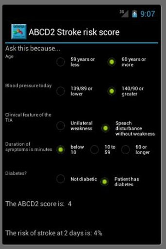 ABCD2 Stroke risk截图2