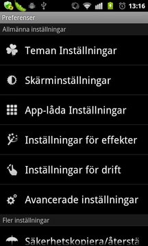 GO LauncherEX Swedish language截图