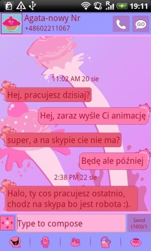 GO SMS Pro Cupcake Theme截图3