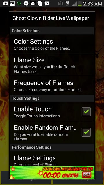 Ghost Rider Clown on Fire LWP截图5