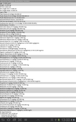 G. Paediatric Anaesthesia Calc截图4