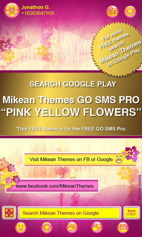 Pink Butterfly theme 4 GO SMS截图5