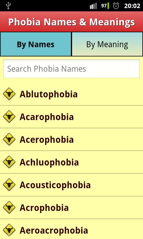 Phobias List &amp; Meanings FREE!!截图8