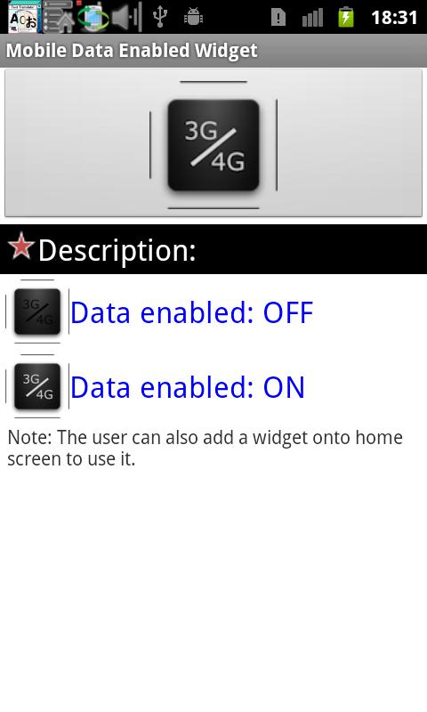 Mobile data enabler widget 3G截图4