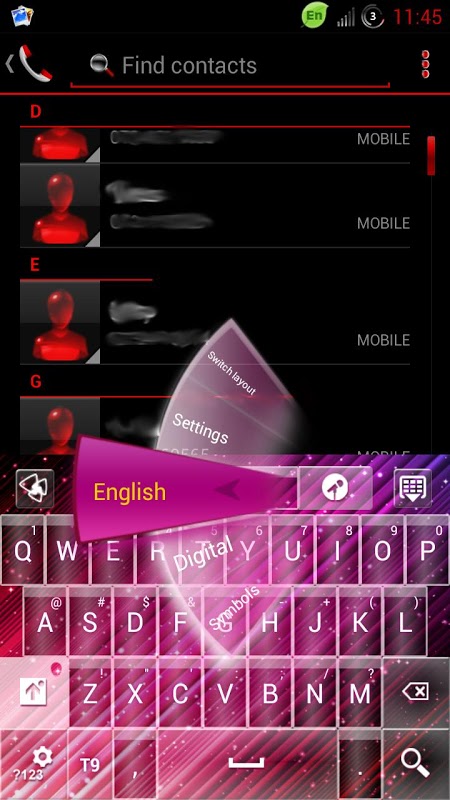 GO Keyboard Pink Cherry theme截图4