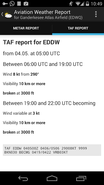 Aviation weather (METAR / TAF)截图1