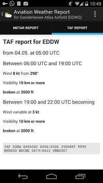 Aviation weather (METAR / TAF)截图