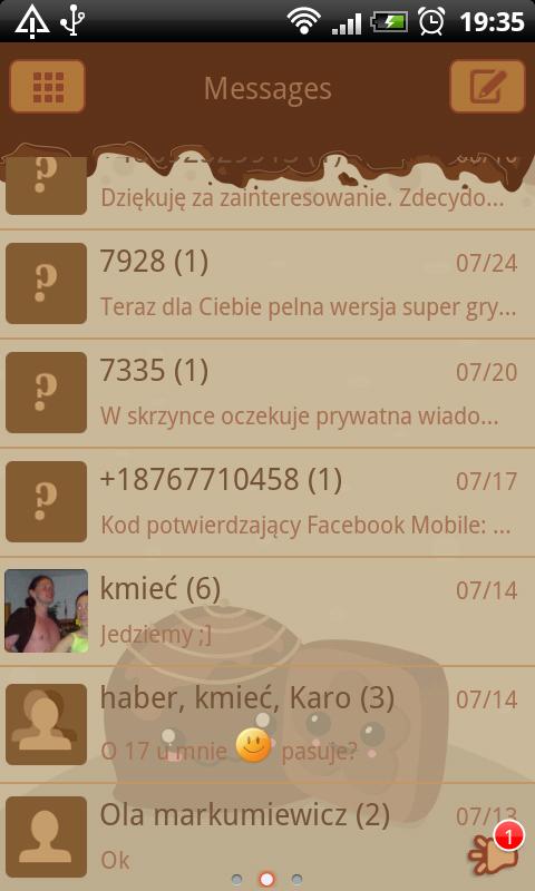 GO SMS Sweet Chocolate Theme截图2