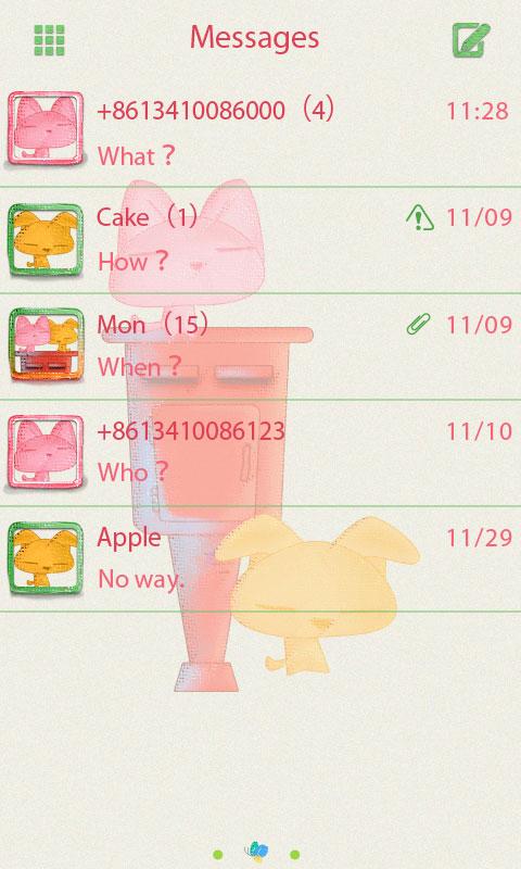 GO SMS Pro X-Wax Crayon Theme截图3