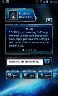 GO SMS Pro Space Popup ThemeEX截图1