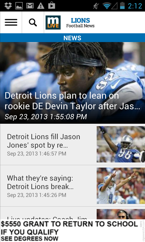 MLive.com: Detroit Lions News截图4