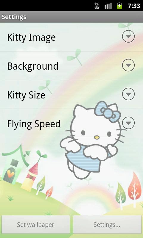 Hello Flying Fairy Kitty LWP截图3