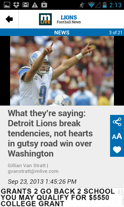 MLive.com: Detroit Lions News截图3