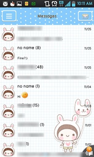 BeBe Rabbit SMS Theme截图1