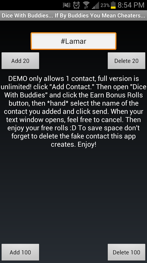 Dice With Buddies Cheat Demo截图2