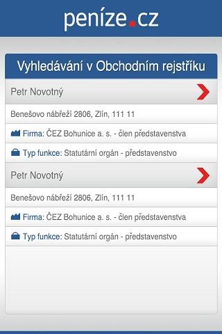 Obchodn&iacute; rejstř&iacute;k - penize.cz截图1