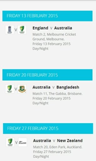 ICC Cricket Worldcup 15 Schedule截图4