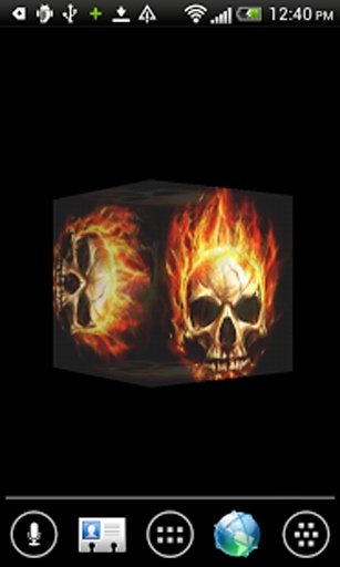 Fire Skull 3D Cube LWP截图2