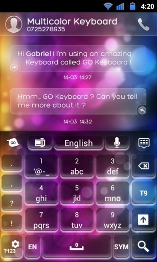 GO Keyboard Multicolor Theme截图5