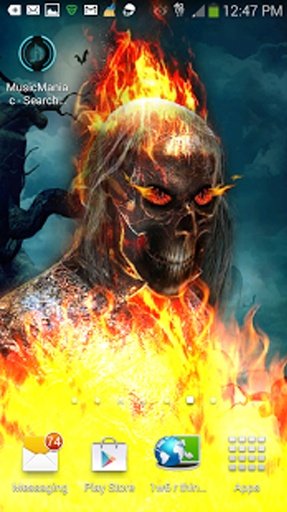 Ghost Rider Skull Fire LWP截图2