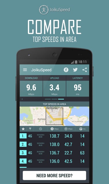 JoikuSpeed – 3G/4G Speeds截图4