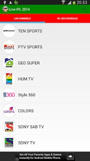 LIVE TV (IPL 2014)截图2