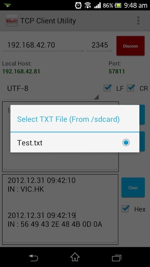 TCP Client Utility截图4