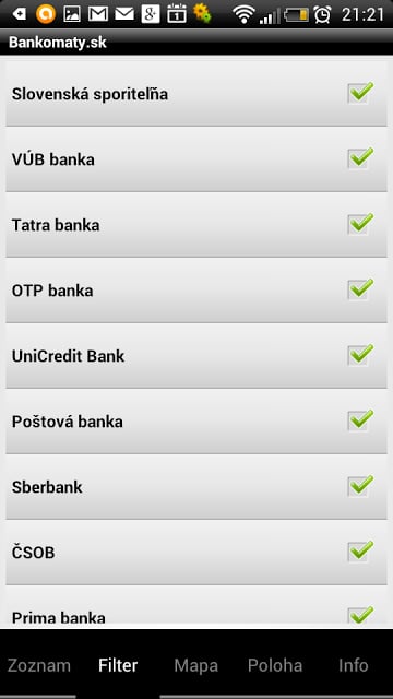 Bankomaty.SK - ATMs SLOVAKIA截图1