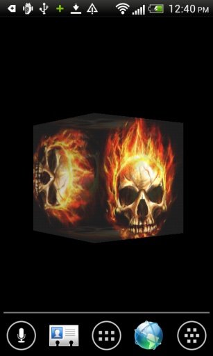 Fire Skull 3D Cube LWP截图7