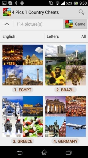 4 Pics 1 Word Countries Cheats截图3