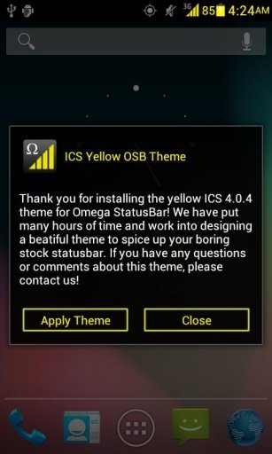 ICS Yellow Omega StatusBar截图2