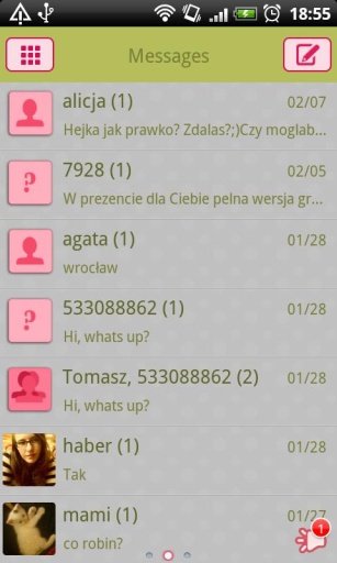 GO SMS Sweet Watermelon Theme截图2