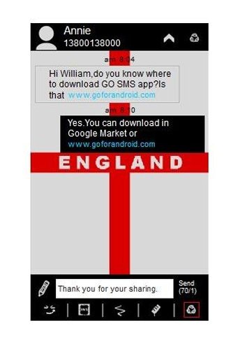 GO SMS Theme - England截图3