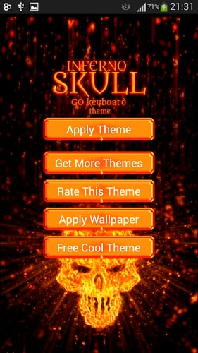 GO Keyboard Fire Skull Theme截图6