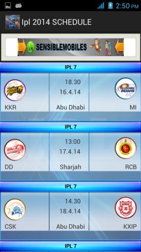 IPL 2014 Schedule截图1