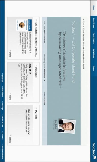 Nordea 1 Fund Tablet App截图4