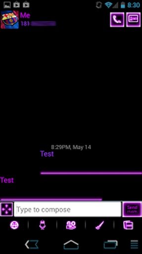 Neon Purple GO SMS Theme截图3