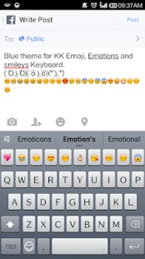 Simple Blue Emoji Keyboard截图4