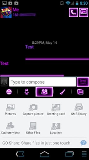 Neon Purple GO SMS Theme截图1