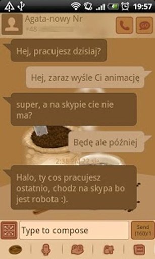 GO SMS Pro Coffee Theme截图2