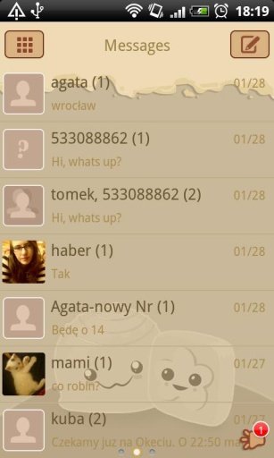 GO SMS White Chocolate Theme截图5