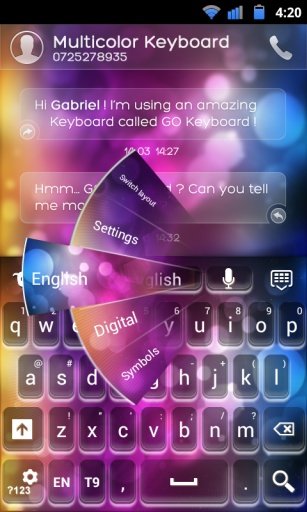 GO Keyboard Multicolor Theme截图4