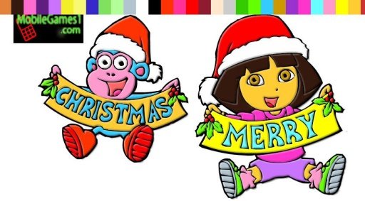 dora-christmas-coloring截图2