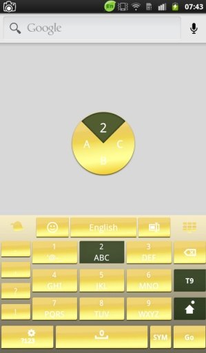 Gold Keyboard for Galaxy S截图3