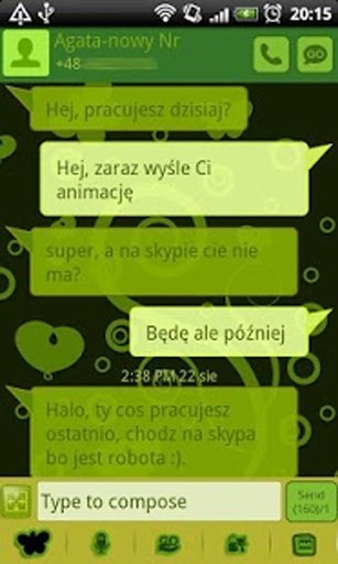 GO SMS Pro Pastel Green Theme截图5