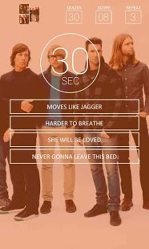 Maroon 5 Music Quiz截图4