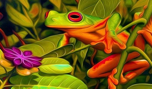 Green frog jigsaw puzzle Game截图1