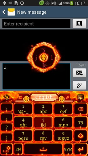 GO Keyboard Fire Skull Theme截图3