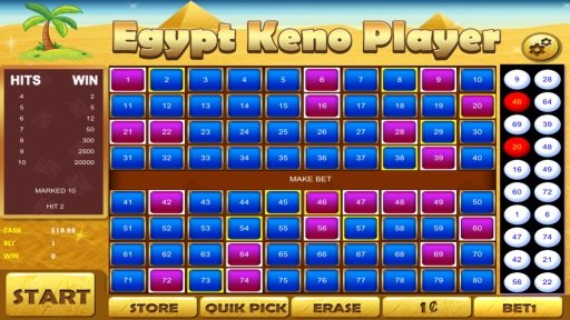 Egypt Keno - Casino Style Keno截图2