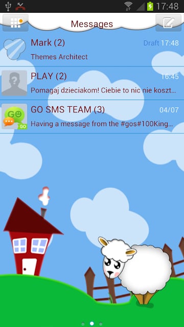 Happy Farm Theme - GO SMS Pro截图1